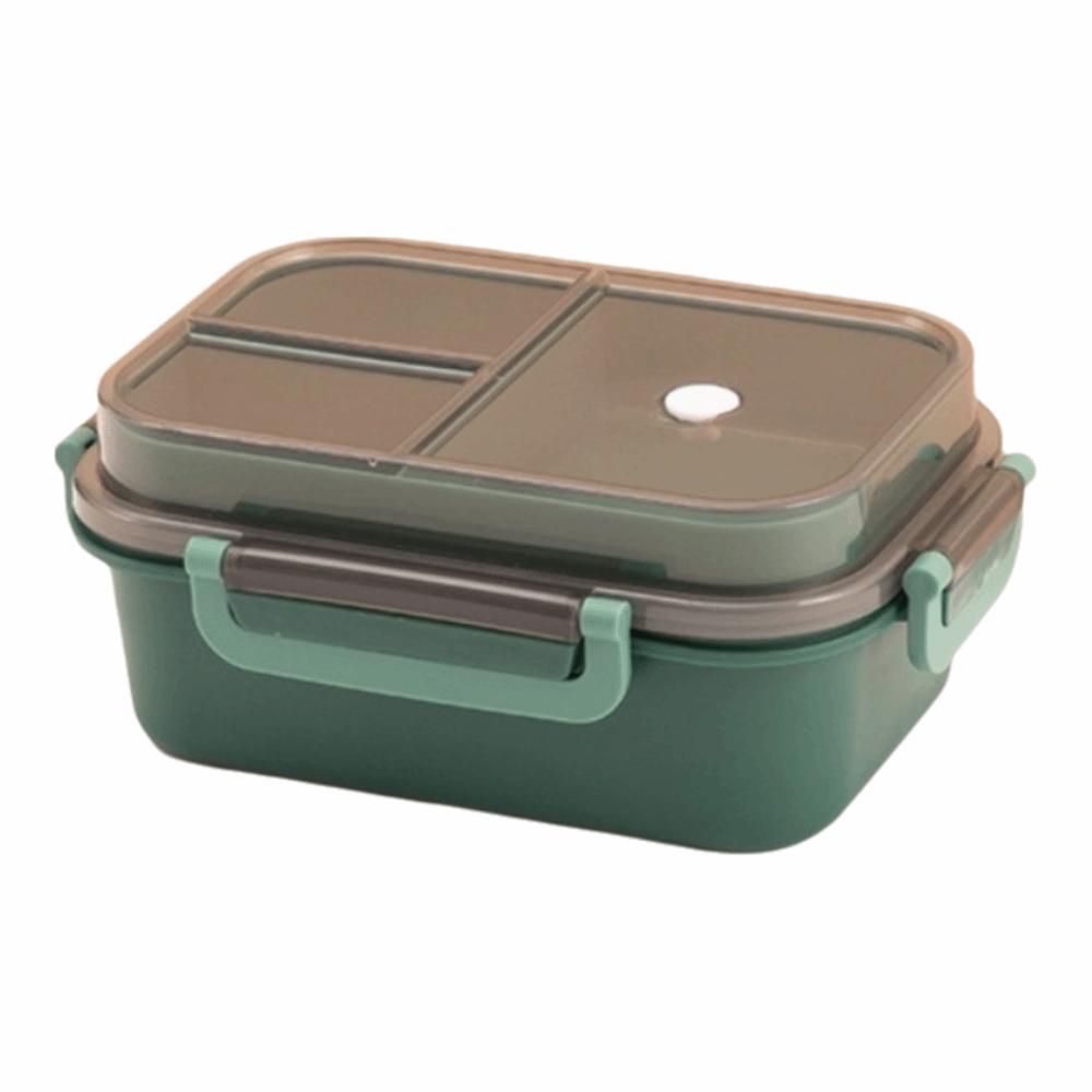 

Sealed Student Lunch Box Divided Food Storage Container Portable Microwave Oven Lunch Box School зелений