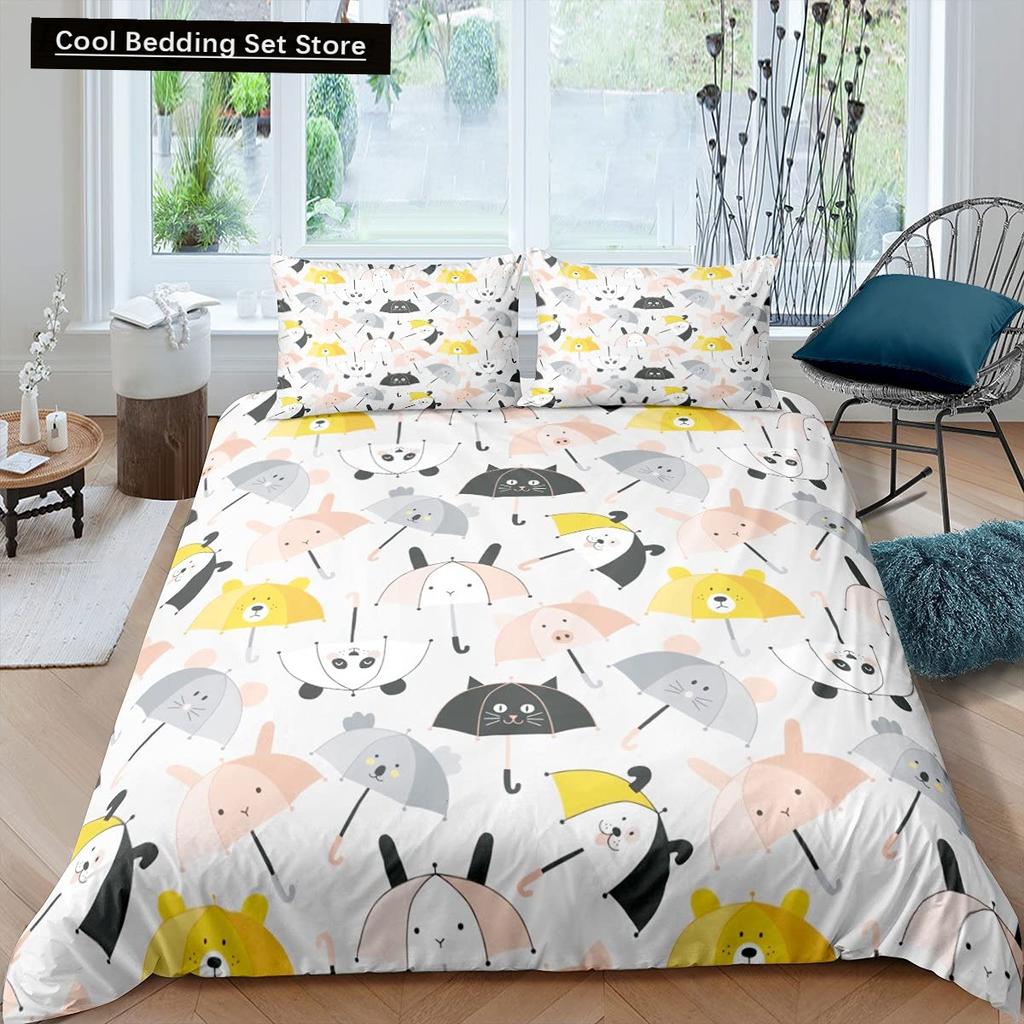 Comforter Cartoon Cat King Queen Colorful Lovely Animal Bedding Set Kids Pet Kitty Soft Polyester Comforter