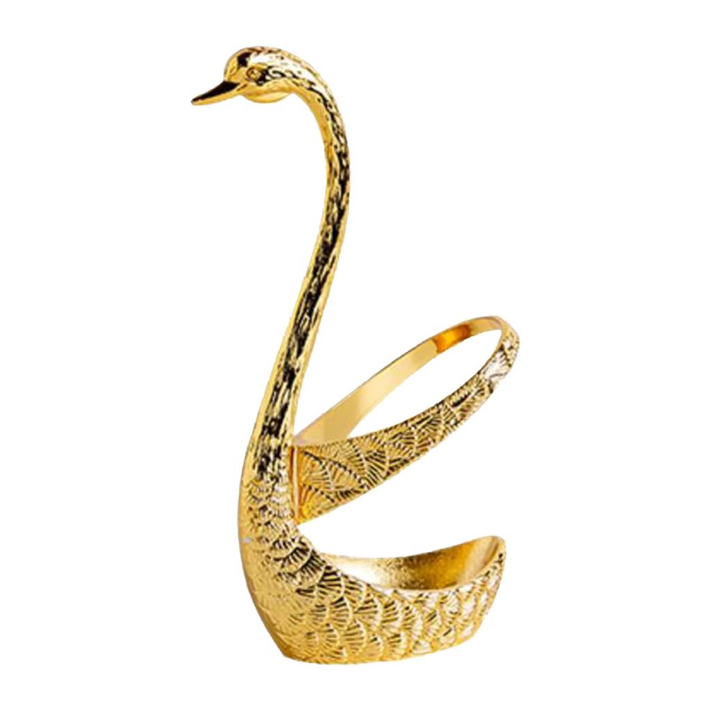 Elegant Metal Swan Spoon Set With Stand Tableware For Fruit Dessert Coffee Home Decoration Practical Cutlery Set For Daily