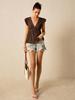 2025 European-American Women's Spring/Summer V-Neck Ruffle Lace Top