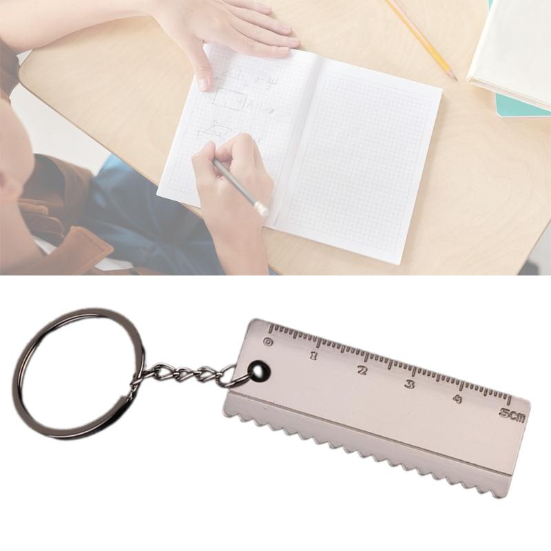 Portable Measuring EDC Tool Brass 5 Centimeters Scale Small Mini Ruler with for Key Ring Gift Fathers Day Birthday