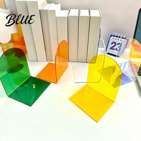 Acrylic Bookends for Shelves 1 Pair Bookends Clear Book Ends Holders Shelves Decorative Arch Home Library Storage Supplies Stopper Bookshelf