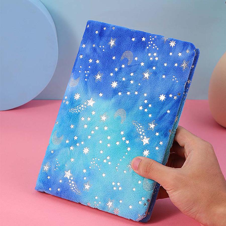 Luxury Gradient Plush Star Notebook, A5 Student Diary, Daily Plan, Perfect High Value Gift, Reward, 1Pc