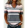 Damen Sommer T-Shirt Retro Geometrisches Muster Print Kurzarm Tees Lässige Bedruckte Tops