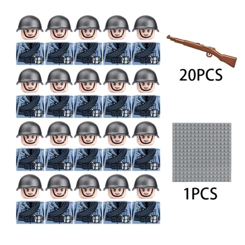 Kinderbausteine Chinesisches Spielzeug Neuer WW2 Soldat Militär Armee Mini-Puppen Nationales Bündnis Offizier Gewehrriemen Spielzeug Großhandel