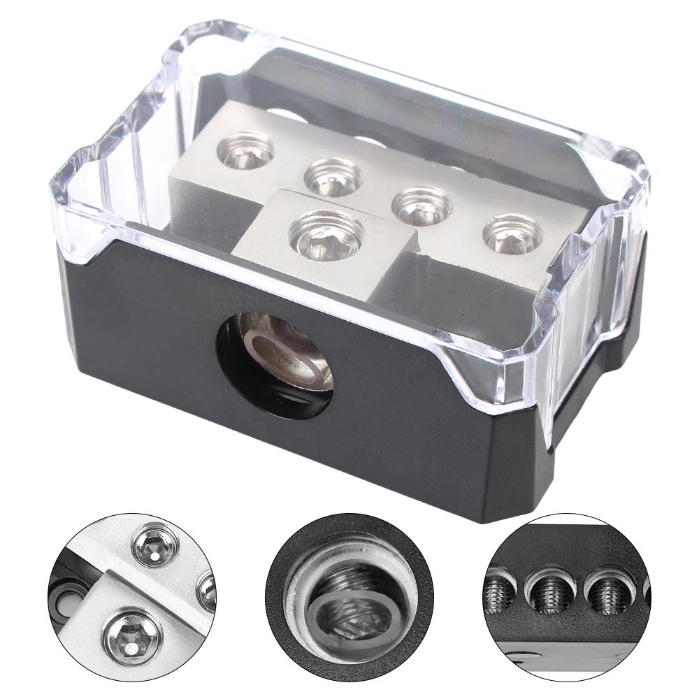 For Car Audio Stereo Amplifier 4GA Out Distribution Blocks Auto Junction Box 4 Way Ground Box Automotive Electronic Parts