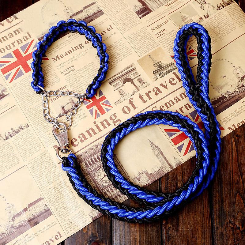 

1,3 м прочный нейлоновый ошейник для собак, поводок, набор, тяговый трос, аксессуары для прогулок с собакой среднего и большого размера, лабрадор, хаски, шлейка для собак с P-цепью M