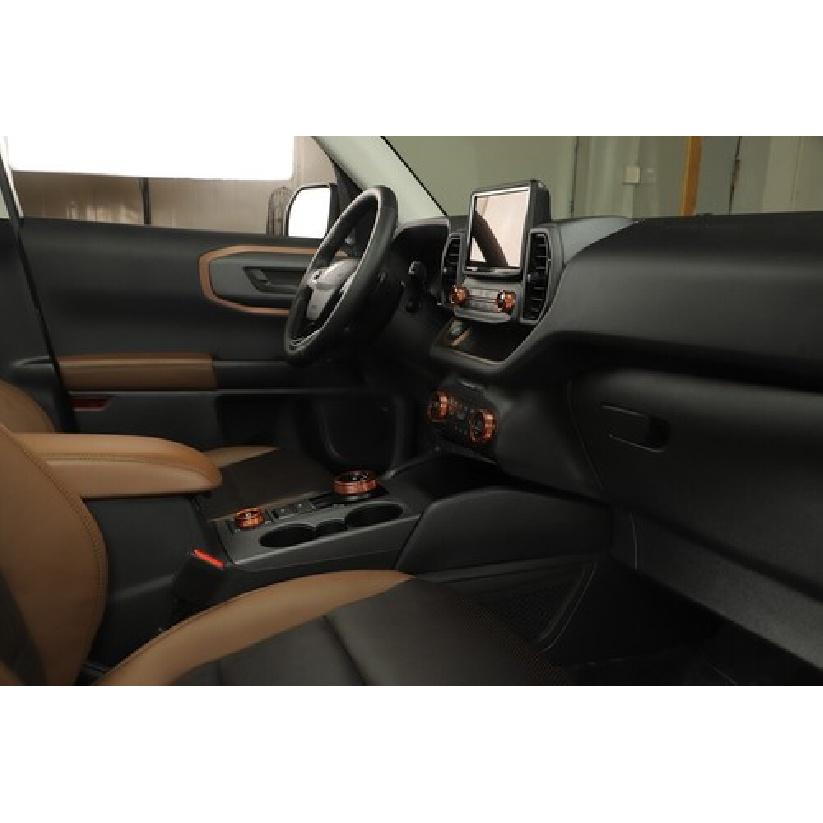 Console AC Radio Switch Knob Cover Trim Ring For Ford Bronco Sport + Orange