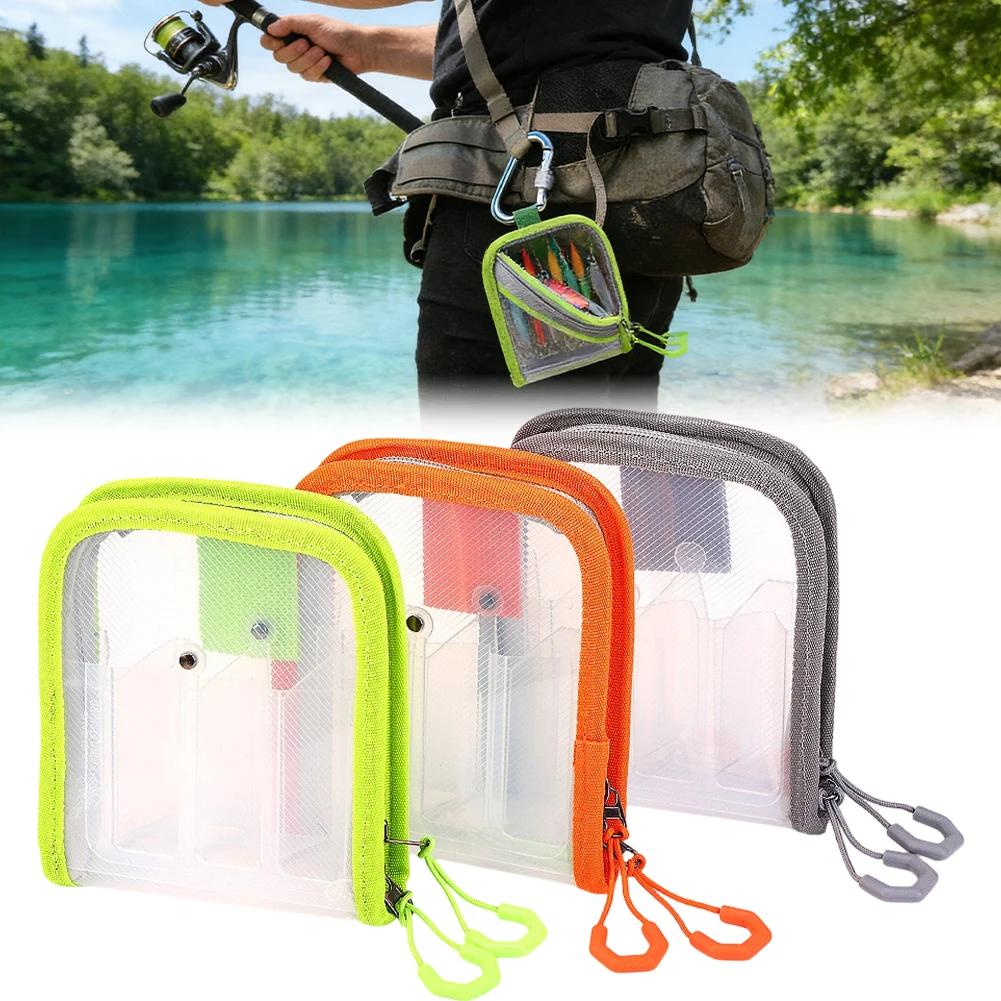 Double Zipper Design 6 Grid Egi Bag Portable Double Layer Squid Jig Storage Pouch Lure Fishing Tackle Accessories