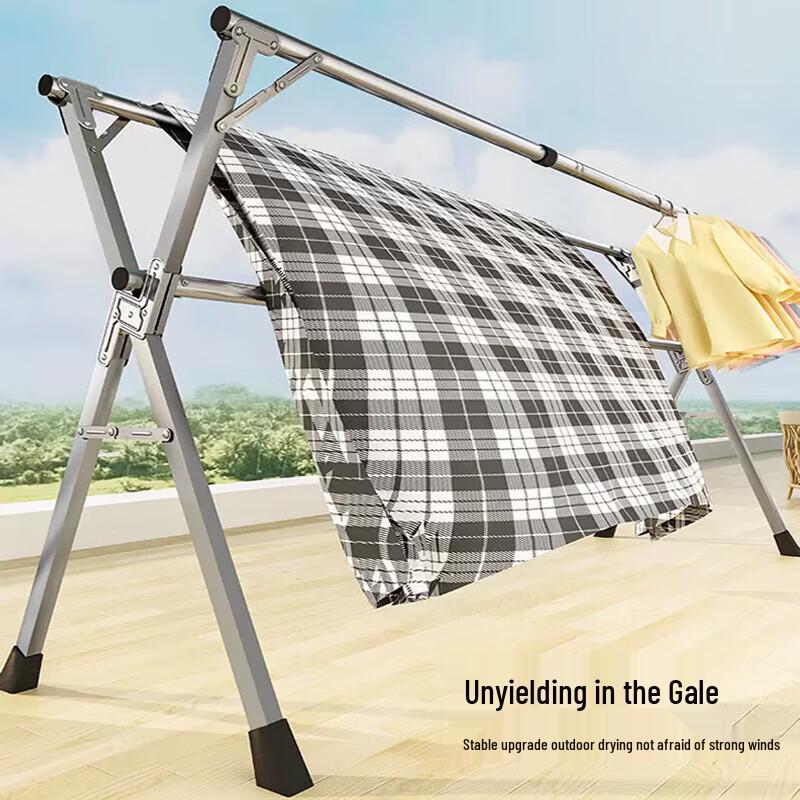 Bo Yi Duo Floor Folding Retractable Stainless Steel Clothes Drying Rack