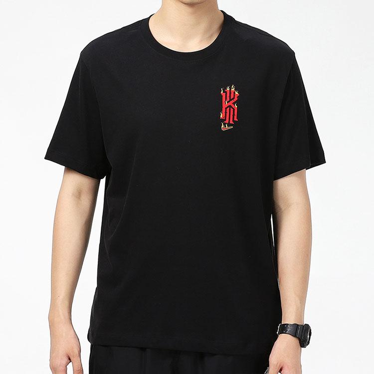 Nike Kyrie Irving Basketball Print Crew Neck Short Sleeve T-Shirt Men Tops Black DJ1567-010