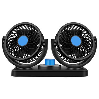 Dual Head Car Fan 12V 6.5W Electric Air Cooling Circulation Fan Cigarette Lighter Plug Fan