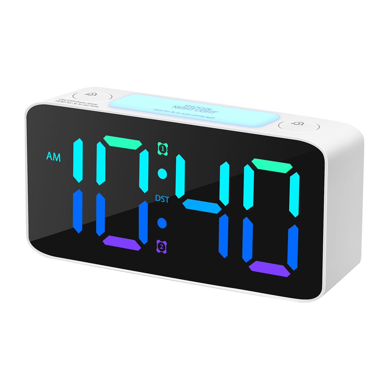 

Cadmos Super Loud Alarm Clock For Heavy Sleepers Adults,Digital Clock With 7 Color NightLight,Adjustable Volume,USB Charger, One Size белый