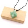 Natural Stone Crystal Agate, Large 24Mm Kabar Star Amethyst Pendant, Geometric Hexagram Necklace N757.