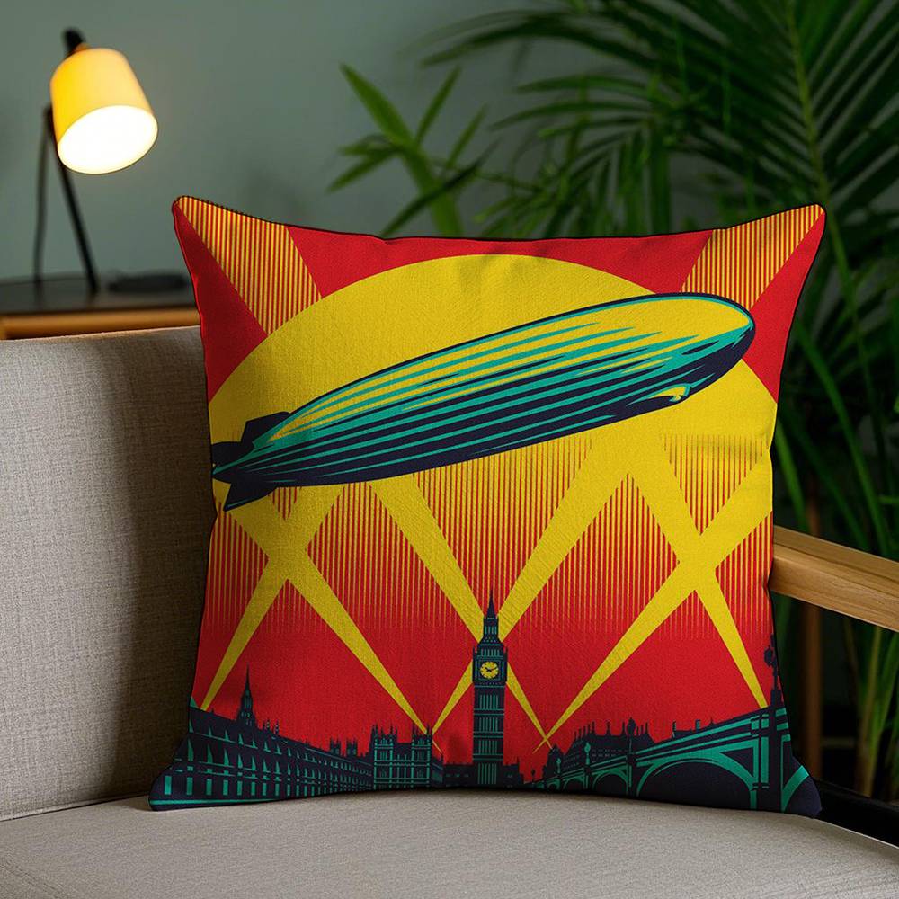 L-Led Z-ZeppelinS Pillow Case Sofa Short Plush Double-sided HD Printing Room Home Office Gift Cushion Cover