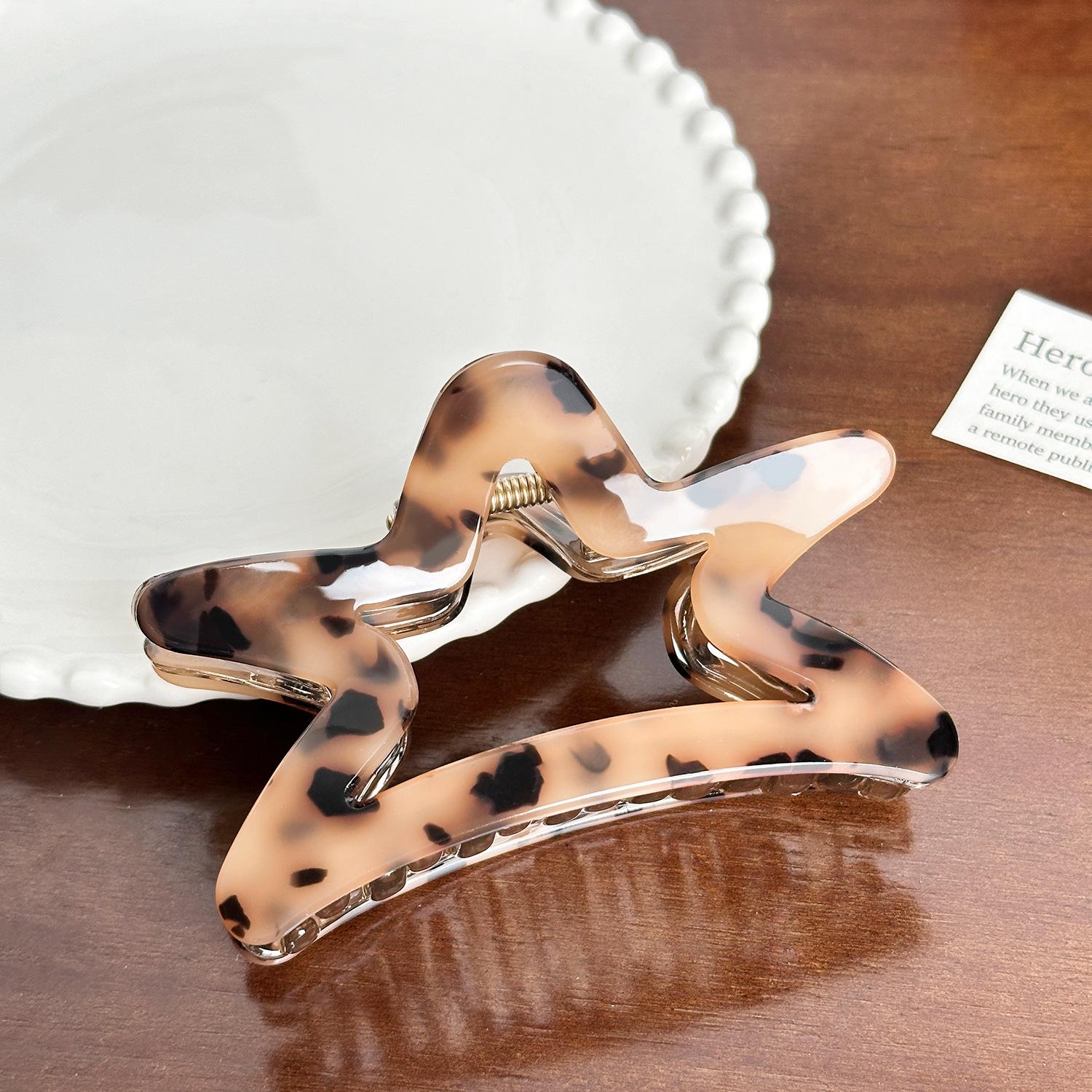 

Retro Unique Tortoise Shell Hair Claw Clip For Sophisticated Womens Accessories Hair Star Clip