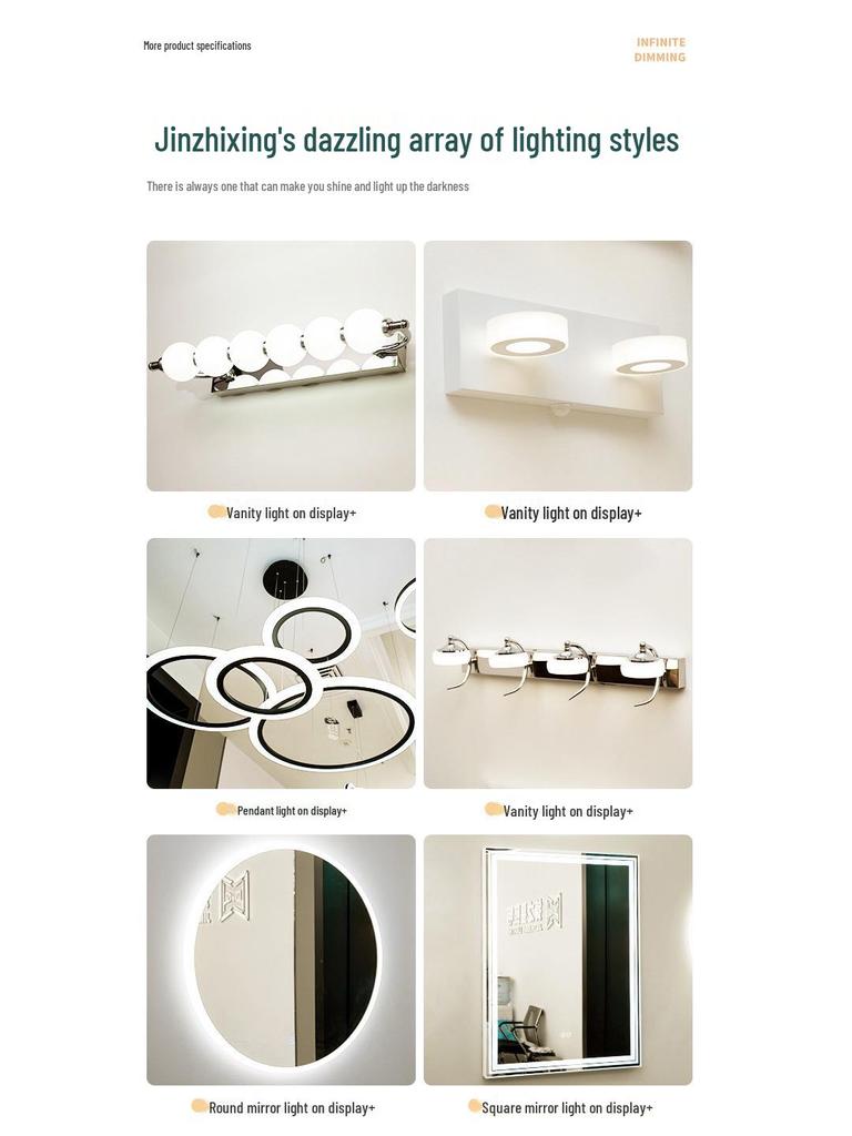 Custom LED Vanity Light: Minimalist Folding Mirror Cabinet & Bedside Wall Light in Stainless Steel, US Standard.