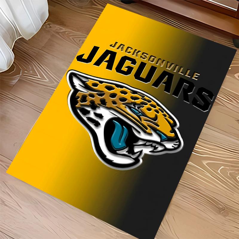 Jacksonville Jaguars Logo Print Area Rug - Soft, Washable Non-Slip Indoor Mat for Office Chairs, Living Room, Home Office Decorative Rug