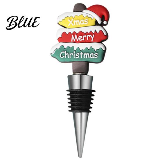 Snowman Wine Corks Christmas Bottle Stopper, Stainless Steel Reusable Cork, Decorative PVC Cartoon Party Favors Toppers Design, Airtight Sealing Plugs