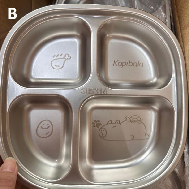 

Капібара 2/3/4 Секції Тарілка для їжі Багаторазова Квадратна Розділена Обідня тарілка Тарілка для фруктового салату Посуд Можна мити в посудомийній машині