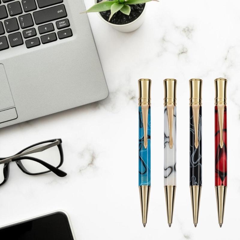 Caneta de Escrita Suave Caneta Esferográfica de Metal 1.0mm Caneta Esferográfica Giratória Caneta de Papelaria Caneta de Negócios para Escola Escritório