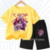 2026 Summer New K- POP Korean Idol Style Boys Girls Outfits Two-Piece Set with  Printed Short-Sleeve T-Shirt Shorts