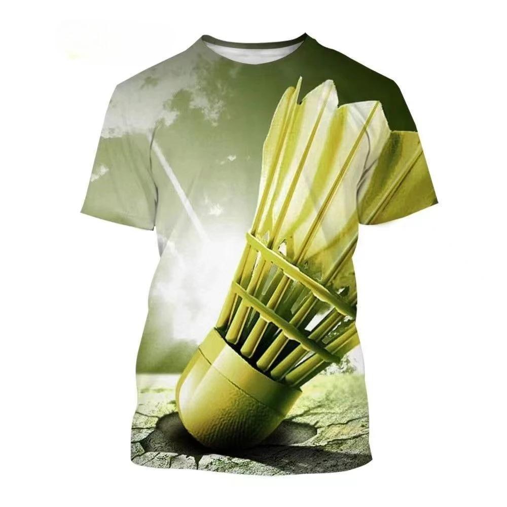 The 3D Printed Short-sleeved T-shirts for Men's and Women's Badminton In Summer Are Fashionable, Comfortable and Cool