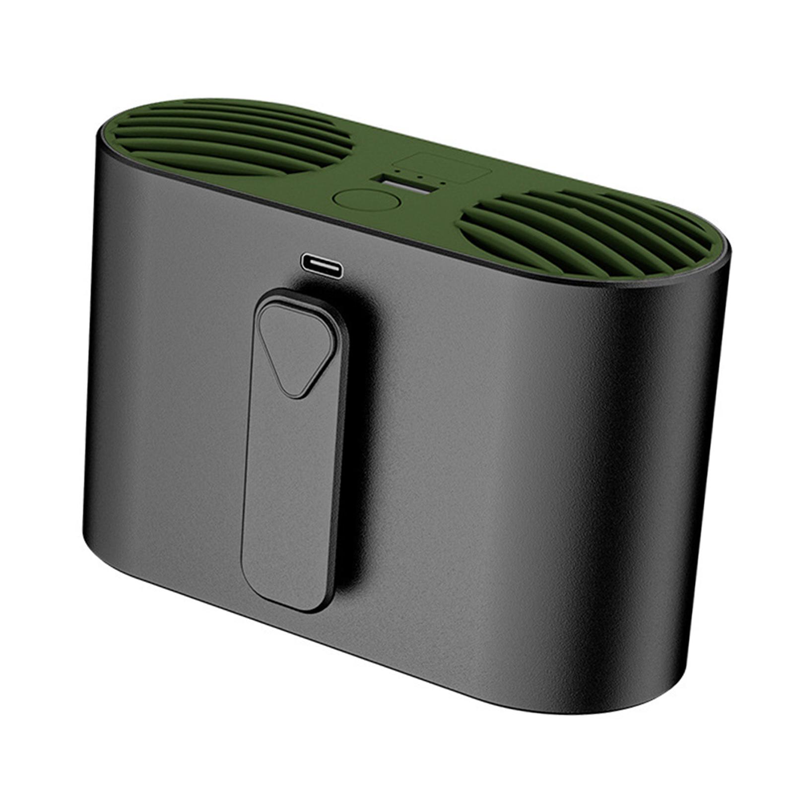 

Персональный вентилятор, поясной вентилятор, двойные вентиляционные отверстия 12,9 см x 8,6 см, бесконтактный, перезаряжаемый, 4 скорости, для пеших прогулок, путешествий, легкий, универсальный чёрный