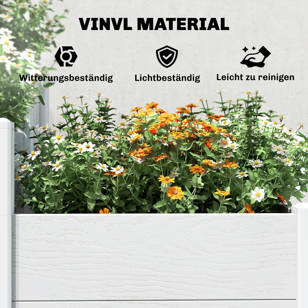 Raised Garden Bed 3-Tier Stackable Garden Bed with Open Bottom, Modular Herb Bed DIY Assembly Plastic