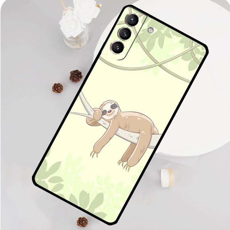 Funny Cute Sloths Phone Case For Samsung Galaxy S25 S26 Ultra S20 S21 S22 S23 S24 S10 Plus S25 FE Funda Cover