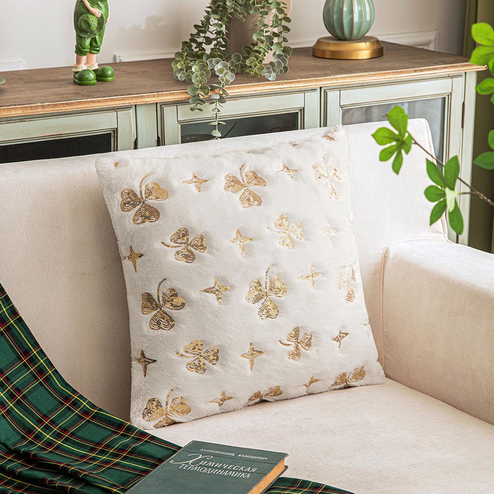 

Декоративный чехол для подушки, подушка-держатель для дивана, плюш, имитация кружева, украшение, зимний домашний декор One Size