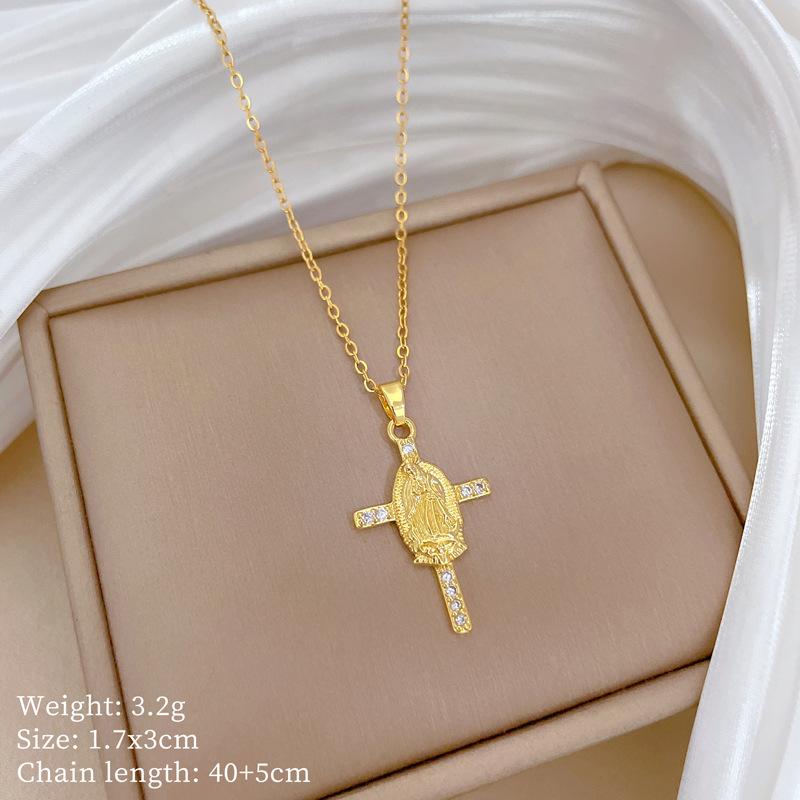 Copper Micro-Inlaid Necklace Women'S Copper Micro-Inlaid Real Gold Electroplating Simple And Exquisite Collarbone Chain Neck Chain