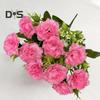 Artificial Carnation Flower with Stem 10 Head Home Office Table Centerpiece Wedding Faux Flower Branch Floral Arrangement Decoration