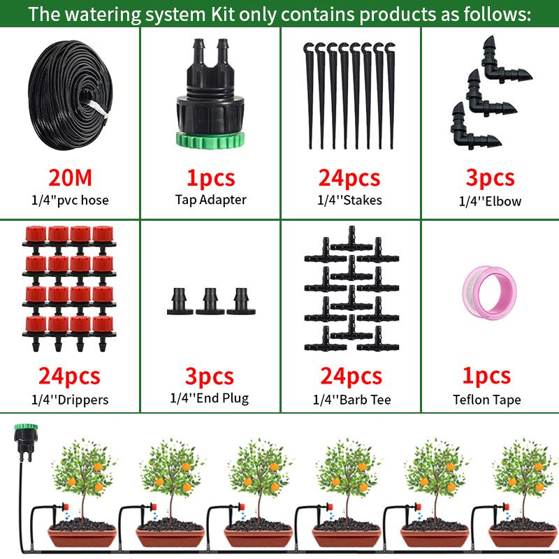 10M-30M Drip Irrigation System 4/7mm Automatic Watering Hose Set Device Greenhouse Drippers Irrigation Water-Saveing Kit
