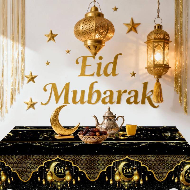 Eid Mubarak Tablecloth Ramadan Decoration 2026 for Home Islamic Muslim Party Eid Al Adha Gifts Ramadan Kareem Happy Eid Al Fitr