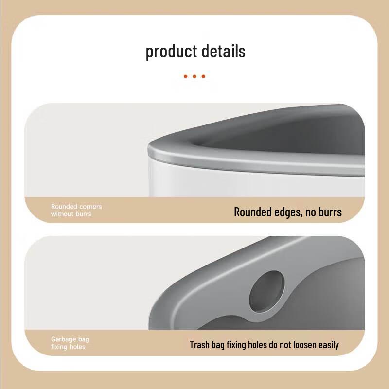 Jiabangshou 9.4L Wall-Mounted Lidless Trash Can