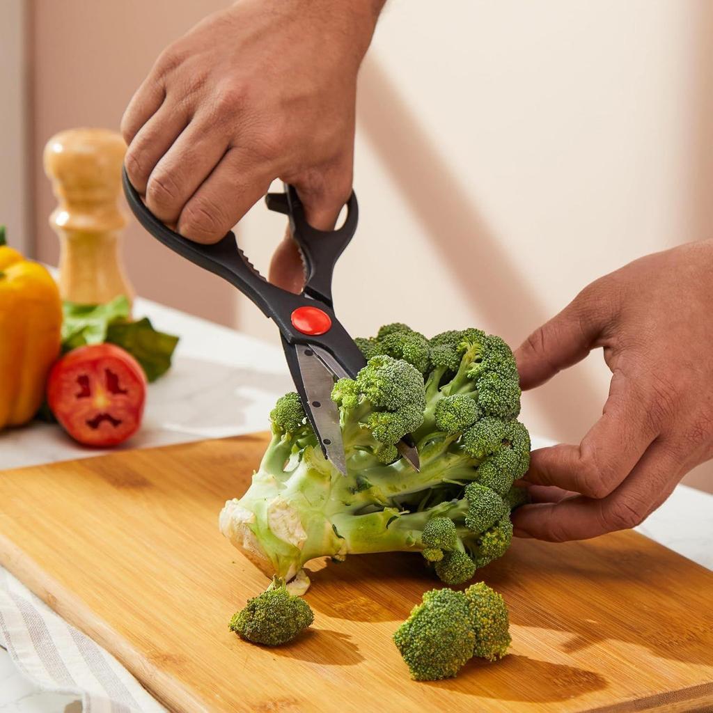 High-Carbon Stainless Steel Detachable Kitchen Scissors | Multi-Function Shears | Set of 2 (Silver)