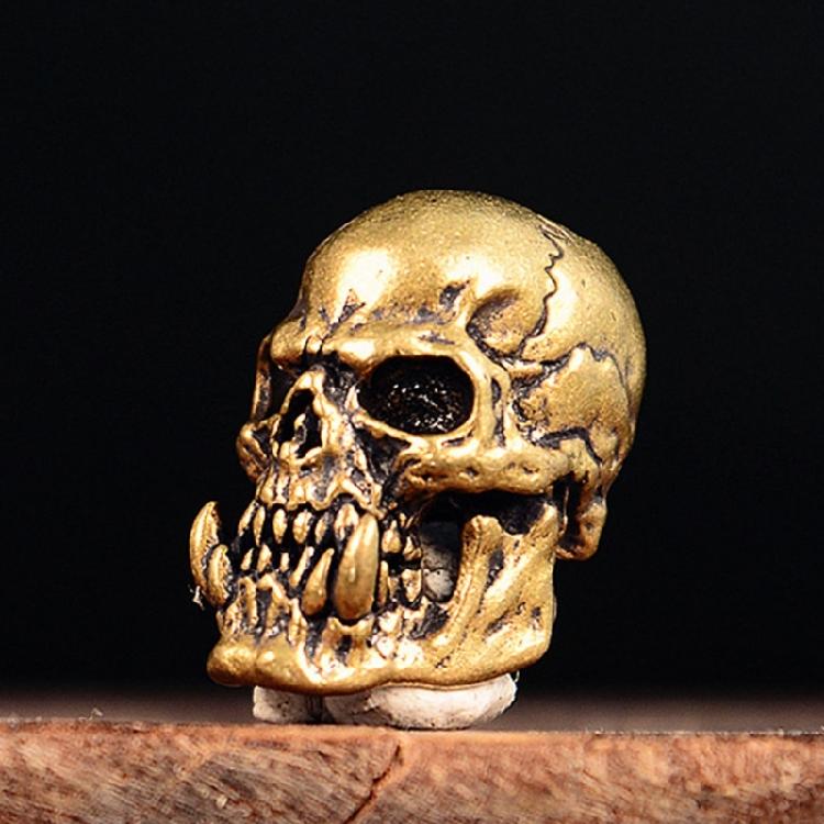 Unique Fang Skull Charm Copper Alloy Gothic Jewelry For Paracord Bracelet Keychain And Men's Fashion Accessories