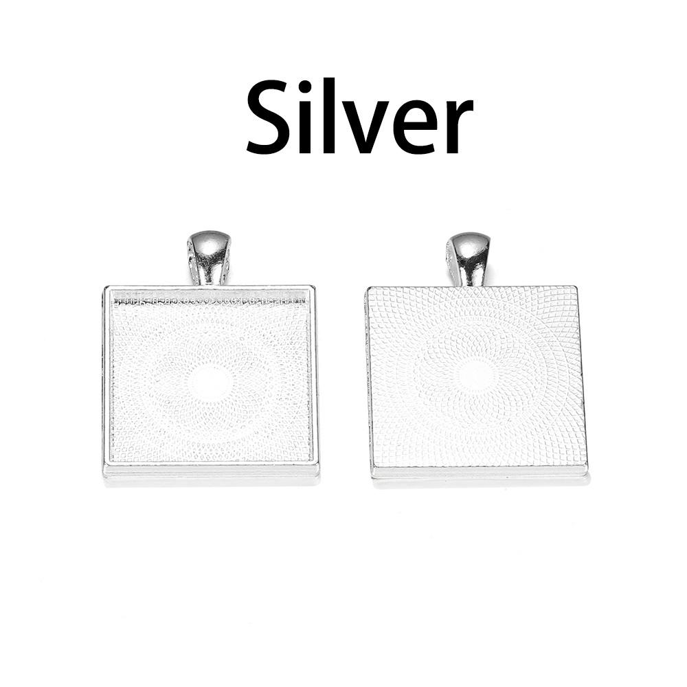 

5 шт./лот, квадратные кабошоны, основы, 25 мм, подвесные безели, лотки для DIY, принадлежности для изготовления ювелирных изделий