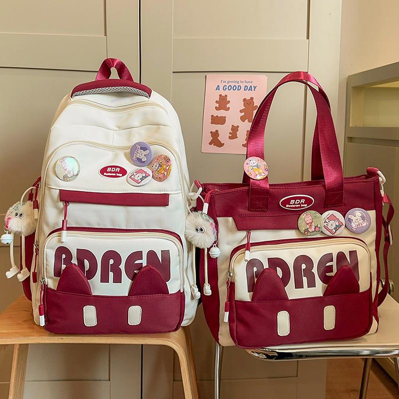 Children's Schoolbags Elementary School Girls Junior High School High School College Students Two Piece Backpack