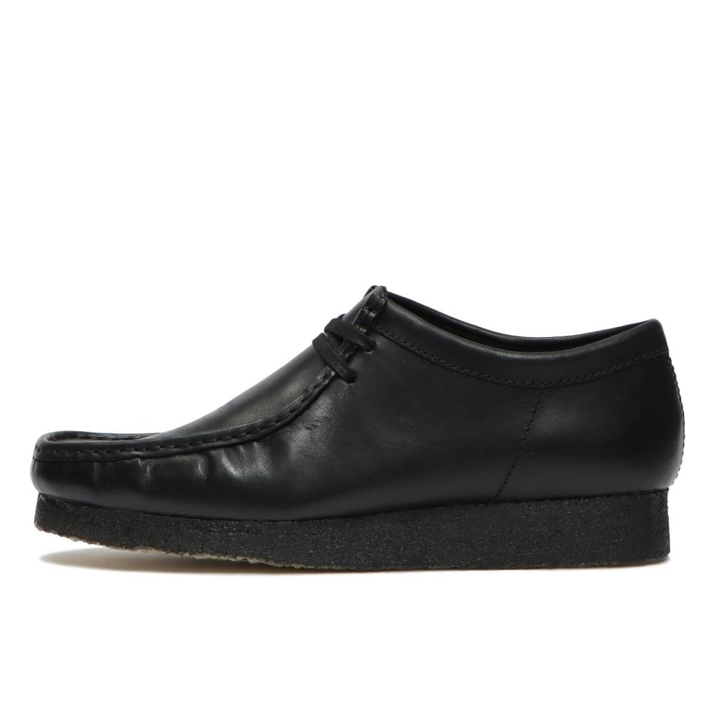 

Clarks Wallabee 261555147 Черная кожа 6H(24.5cm)