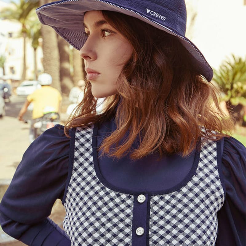 

креве9 шляпа-ведро с лентой NAVY