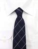[Michiko London] Brand Necktie, Made In Japan, 100% Silk, Jacquard Weave, Paisley Pattern (Pattern B: Navy)