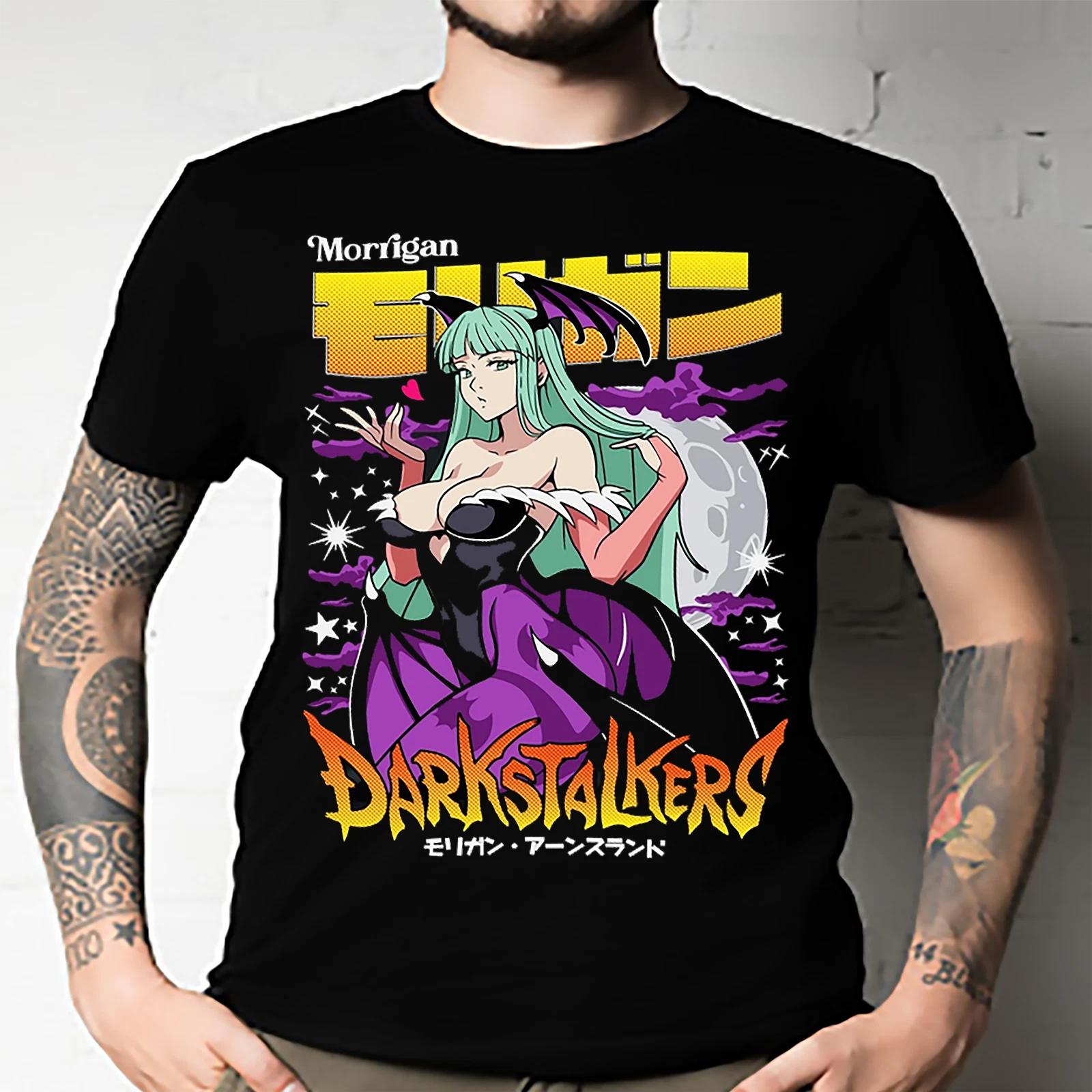 Men s and Women s T-shirts Morrigan Aensland T-shir Darkstalkers Shirt Girl Anime Waifu Gift Anime XXL