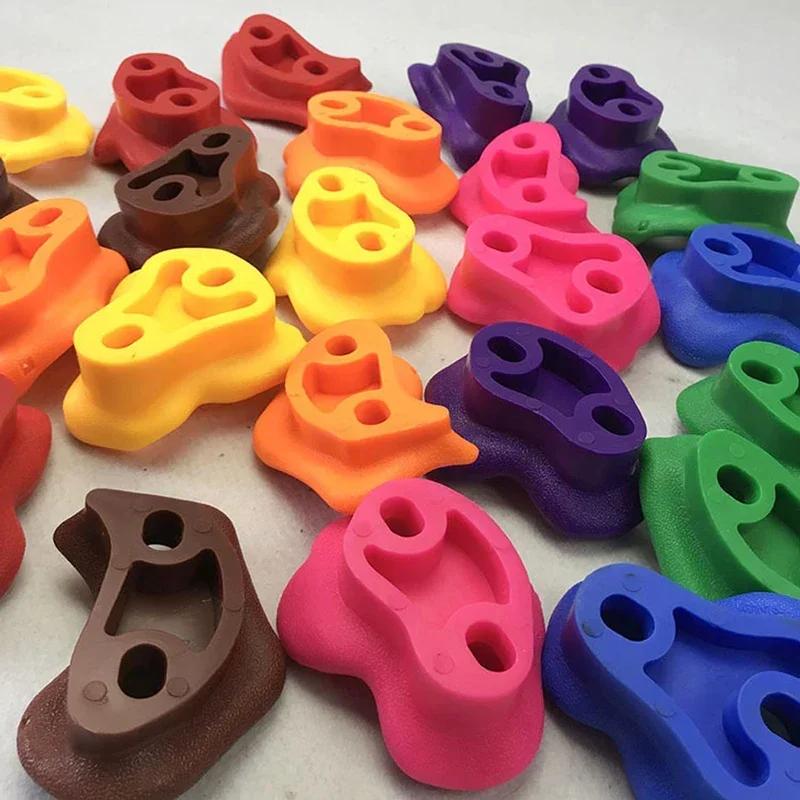 10 Pcs Children Plastic Rock Climbing Wall Holds Games Wood Wall Climbing Stones Set Child Playground Outdoor Playset