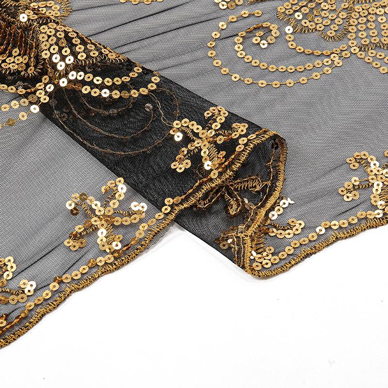New Sequined Peacock Tassel Embroidered Long Scarf for Women  Fashionable and Versatile National Style Shawl Thin Silk Scarf