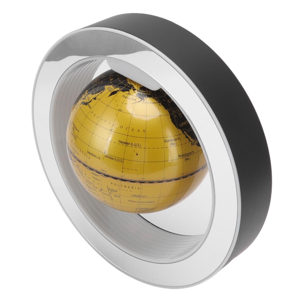 6in Magnetic Levitation Floating Globe ABS Gold Rotating Home Decoration with LED Light for Office