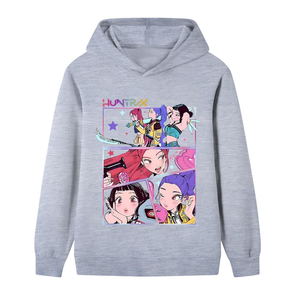 B1218 Kids Boys Girls Kpop Rumi Zoey Mira Print Long Sleeves Hoodie