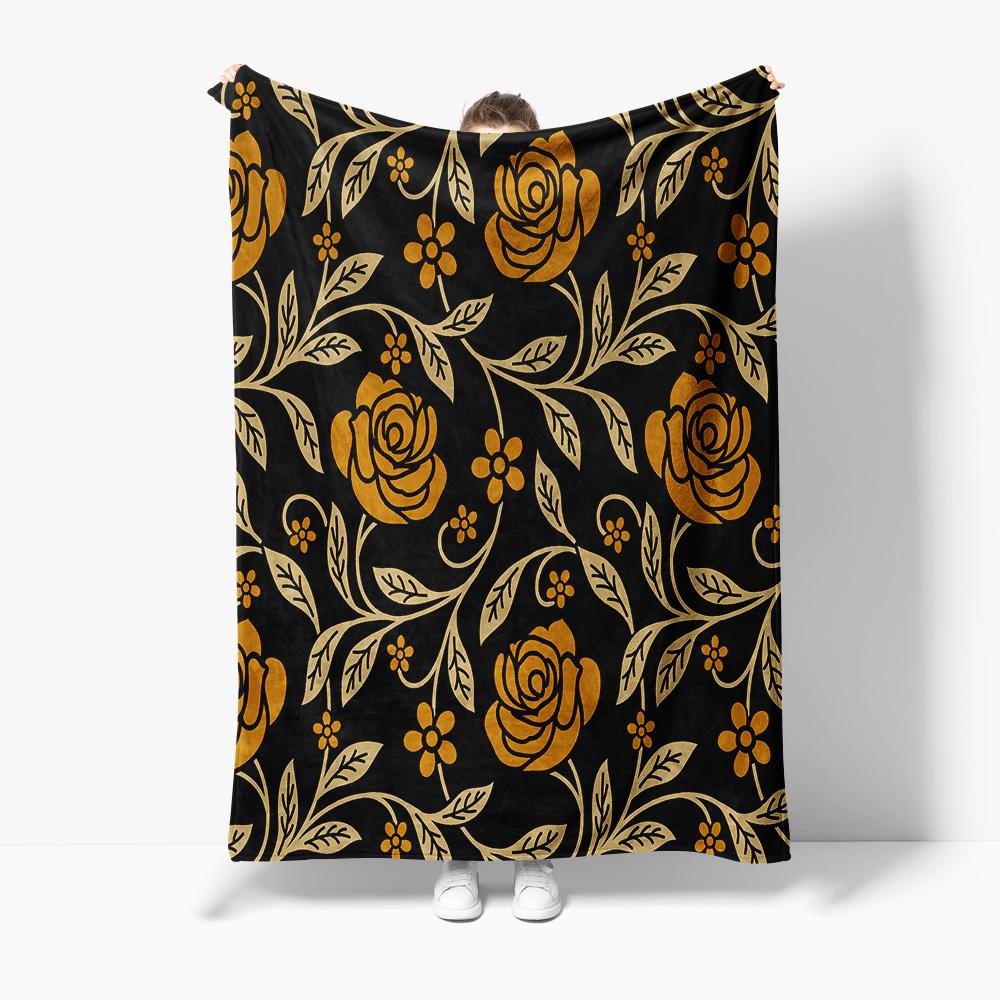 

Floral Pattern Velvet Throw Blanket Soft Cozy Sofa Bed Decorative Cushion Cover Gift for Women Girls 130x150cm51x59in