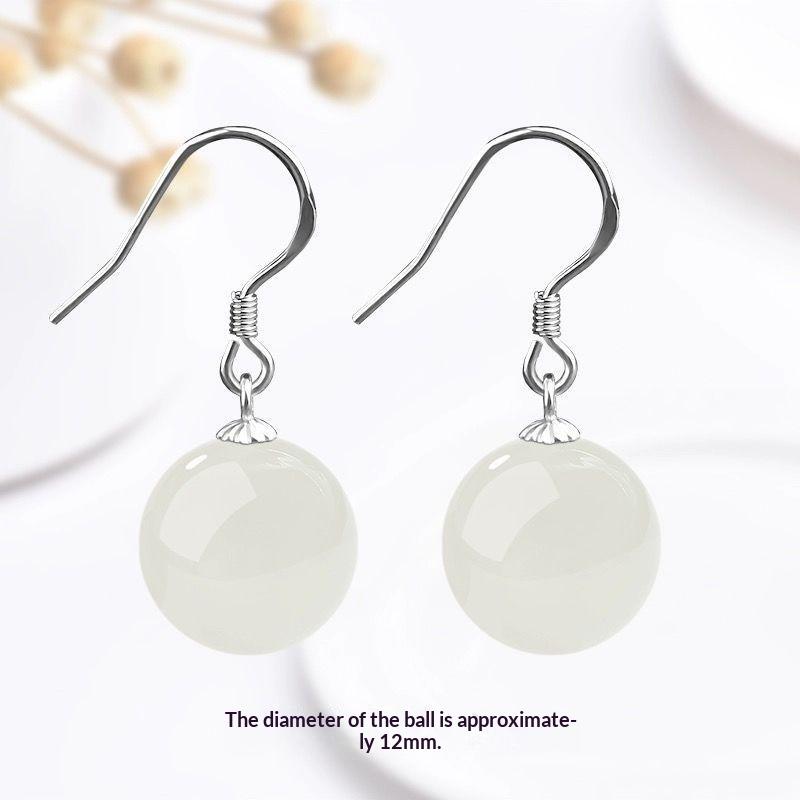 Light Green Jade Dangle Earrings Hand Polished Gold Plated Hooks Premium Jewelry for Gift Giving Daily Wear